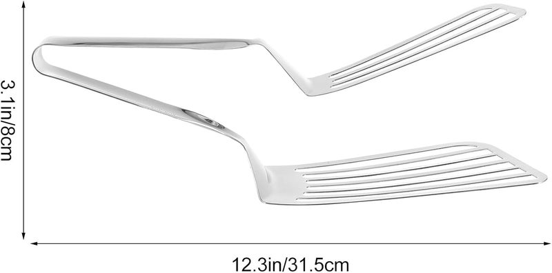 DOITOOL Stainless Steel Spatula Tongs for Cooking, 12 Inches Multifunctional Metal Tongs Dual Spatulas Barbecue Clamp Food Flip Shovel Clip for Steak Fish BBQ Frying Pancake Pizza - Image 5
